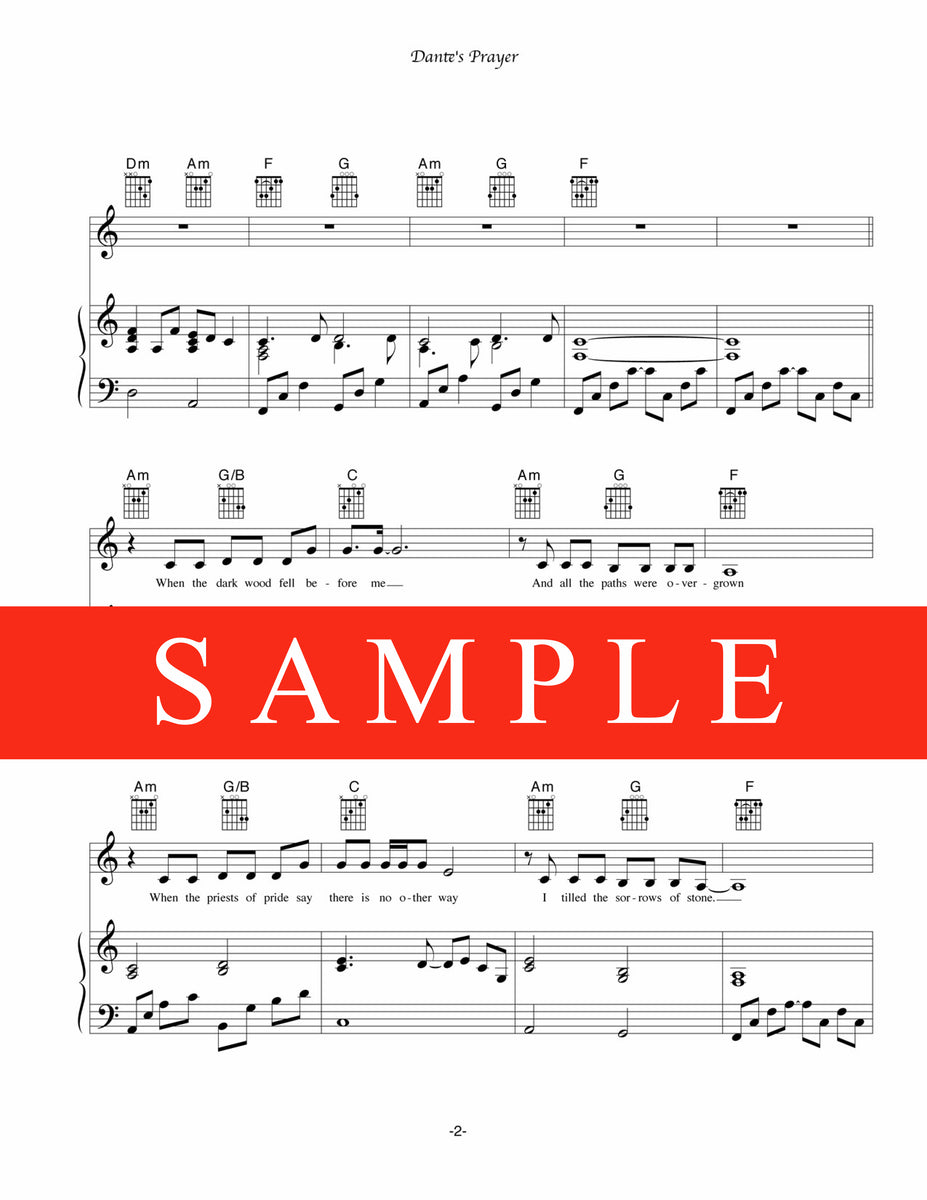 Sheet Music Sample Loreena McKennitt Shop